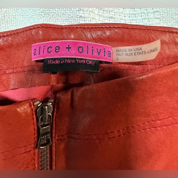 Alice & Olivia Red Leather Zip Fly Pants
Size 2 - Picture 14 of 14